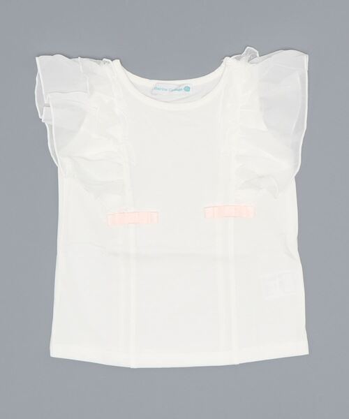 Catherine Cottage（キャサリンコテージ）の「ショルダーフリルリボントップス（Tシャツ/カットソー・キッズ・ミント/ベビーピンク/グレー/ホワイト/ブラック/ネイビー・150/110/120/130/140）」の12枚目の写真