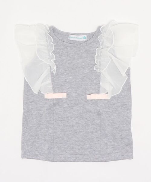 Catherine Cottage（キャサリンコテージ）の「ショルダーフリルリボントップス（Tシャツ/カットソー・キッズ・ミント/ベビーピンク/グレー/ホワイト/ブラック/ネイビー・150/110/120/130/140）」の14枚目の写真