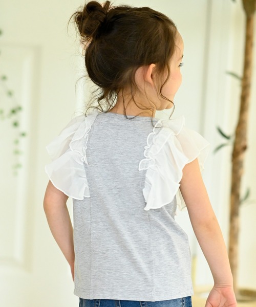 Catherine Cottage（キャサリンコテージ）の「ショルダーフリルリボントップス（Tシャツ/カットソー・キッズ・ミント/ベビーピンク/グレー/ホワイト/ブラック/ネイビー・150/110/120/130/140）」の15枚目の写真