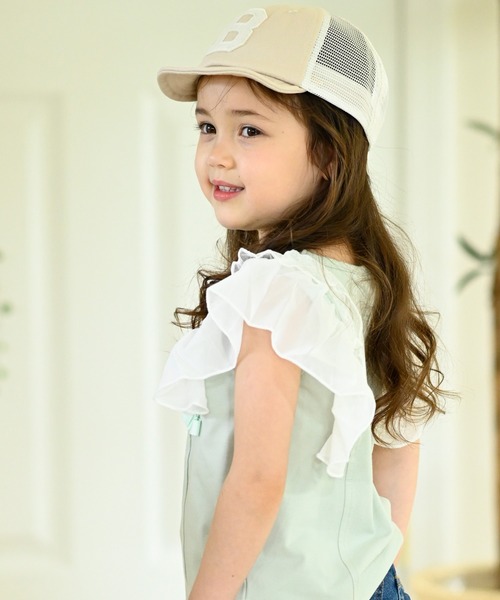 Catherine Cottage（キャサリンコテージ）の「ショルダーフリルリボントップス（Tシャツ/カットソー・キッズ・ミント/ベビーピンク/グレー/ホワイト/ブラック/ネイビー・150/110/120/130/140）」の22枚目の写真