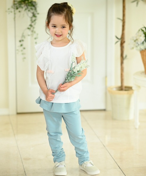 Catherine Cottage（キャサリンコテージ）の「ショルダーフリルリボントップス（Tシャツ/カットソー・キッズ・ミント/ベビーピンク/グレー/ホワイト/ブラック/ネイビー・150/110/120/130/140）」の18枚目の写真