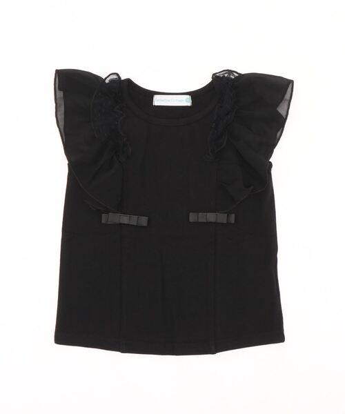 Catherine Cottage（キャサリンコテージ）の「ショルダーフリルリボントップス（Tシャツ/カットソー・キッズ・ミント/ベビーピンク/グレー/ホワイト/ブラック/ネイビー・150/110/120/130/140）」の21枚目の写真