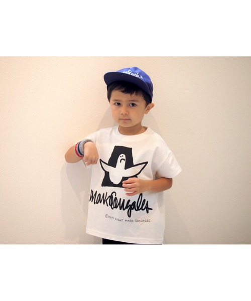 Mark Gonzales（マーク・ゴンザレス）の「ワイドボディーＴシャツ（Tシャツ/カットソー・キッズ・ホワイト/ブラック・120cm/110cm/100cm/150cm/140cm/130cm）」の5枚目の写真