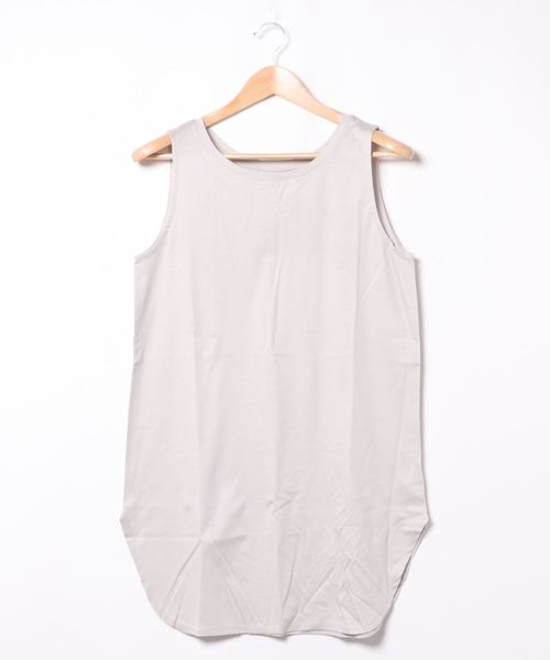 DouDou（ドゥドゥ）の「前後2WAYロングタンク（タンクトップ・レディース・ライトグレー/オフホワイト/グレイッシュベージュ・FREE）」の10枚目の写真