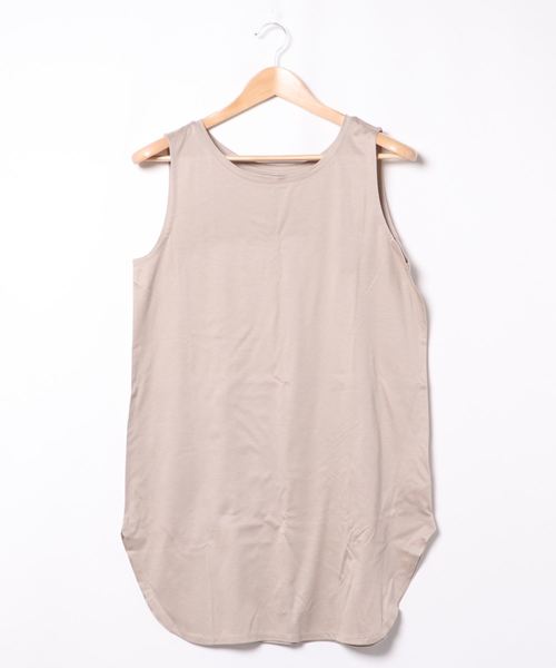 DouDou（ドゥドゥ）の「前後2WAYロングタンク（タンクトップ・レディース・ライトグレー/オフホワイト/グレイッシュベージュ・FREE）」の11枚目の写真
