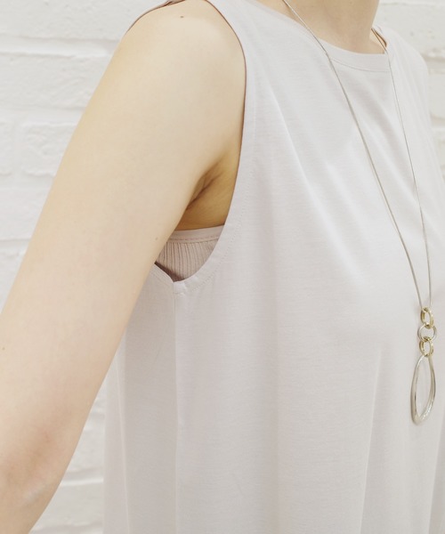 DouDou（ドゥドゥ）の「前後2WAYロングタンク（タンクトップ・レディース・ライトグレー/オフホワイト/グレイッシュベージュ・FREE）」の6枚目の写真