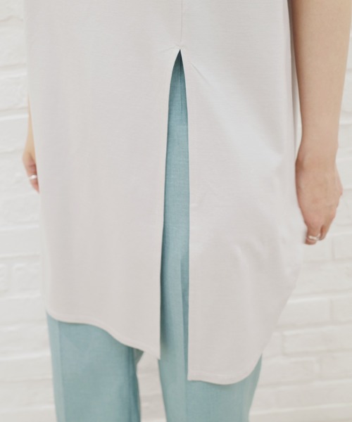 DouDou（ドゥドゥ）の「前後2WAYロングタンク（タンクトップ・レディース・ライトグレー/オフホワイト/グレイッシュベージュ・FREE）」の8枚目の写真