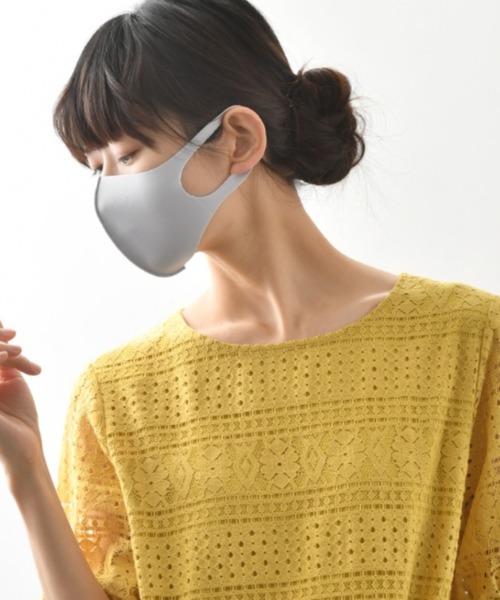 CROSSPLUS ONLINE(クロスプラスオンライン)の「【PASTEL MASK/パステルマスク】 布マスク 肌に優しい 3枚セット 血色マスク 洗える 立体マスク 三層構造 ストレッチ 子供用~大きいサイズ レディース 抗菌防臭(マスク・レディース・オフホワイト/チャコールグレー/サックスブルー/オレンジ・S/SS/M)」の7枚目の写真