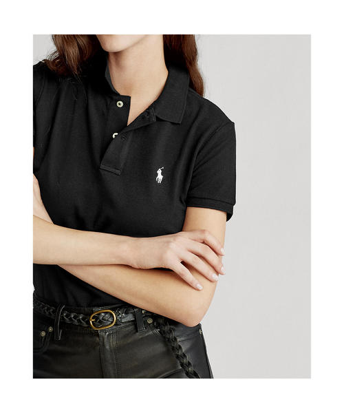 POLO RALPH LAUREN（ポロ ラルフ ローレン）の「クラシック フィット メッシュ ポロシャツ（ポロシャツ・レディース・ブラック系1・MEDIUM/L/S/XS/XL）」の4枚目の写真