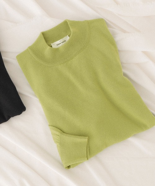 Gran Sasso(グランサッソ)の「【ビームスの百名品】GRAN SASSO / 12ゲージ モックネック ニット(ニット/セーター・メンズ・ホワイト/ブルー系その他3/ブラック/イエロー系その他6/ネイビー/ブルー/サックスブルー/オレンジ系その他7/グリーン系その他3/インディゴブルー/ライトグリーン系/グレー/ダークブラウン/イエロー/ライトブルー/シルバー/オレンジ・46/50/48/44/52)」の6枚目の写真