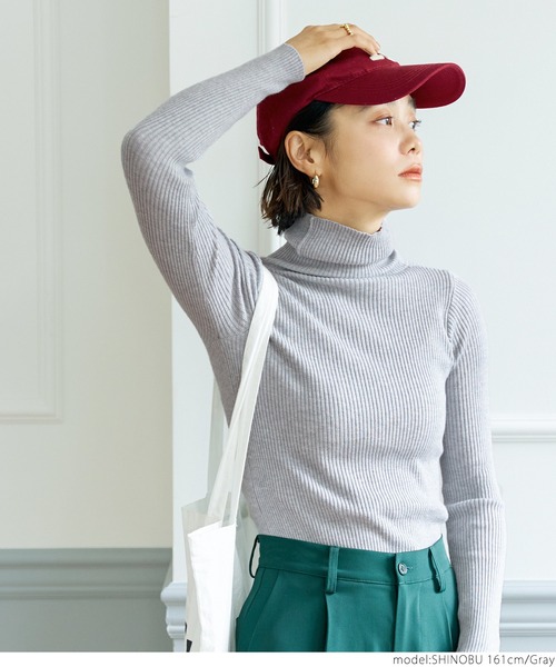 coca(coca)(コカ)の「【WEB限定セール】\\新色登場//軽量タートルネックリブニット(ニット/セーター・レディース・ブラック/ベージュ/グレー/アイボリー/ネイビー/レッド/ピンク/グレイッシュベージュ/グリーン・ONE SIZE/L/M/S)」の14枚目の写真