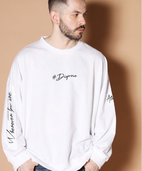 JACKROSE（ジャックローズ）の「JE-ロゴリメイク・ビックシルエットスウェット（Tシャツ/カットソー・メンズ・ホワイト/ブラック/ブラウン/カーキ/ピンク/ライトグリーン/ベージュ・M/L）」の2枚目の写真