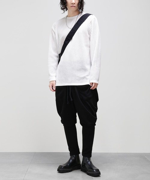 シースルーストライプロングニット（Tシャツ/カットソー