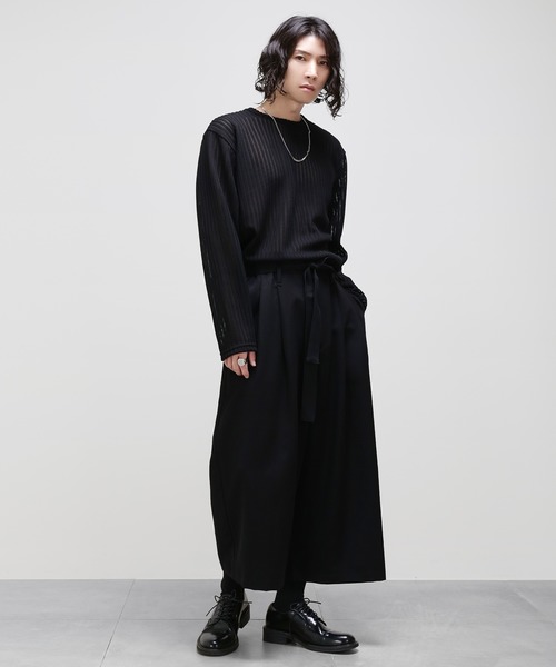 シースルーストライプロングニット（Tシャツ/カットソー