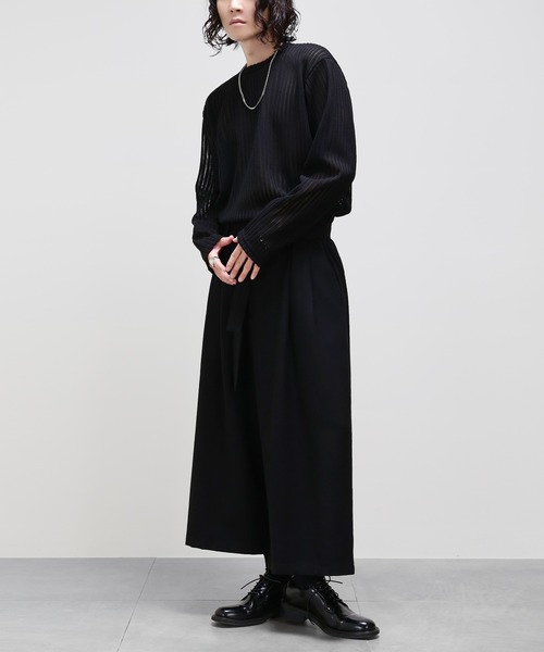 シースルーストライプロングニット（Tシャツ/カットソー