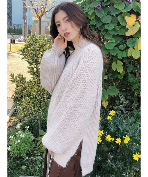 MURUA（ムルーア）の「ハイネックボリュームニット（ニット/セーター・レディース・アイボリー/ピンク/イエロー/ブルー・FREE）」の2枚目の写真