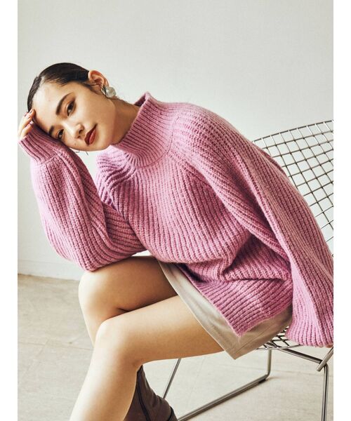 MURUA（ムルーア）の「ハイネックボリュームニット（ニット/セーター・レディース・アイボリー/ピンク/イエロー/ブルー・FREE）」の22枚目の写真