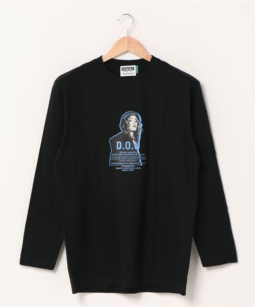 DOUBLE STEAL(ダブルスティール)の「BEANIE GIRL BULE長袖Tシャツ(Tシャツ/カットソー・メンズ・ホワイト/ブラック・M/L/XL)」の1枚目の写真