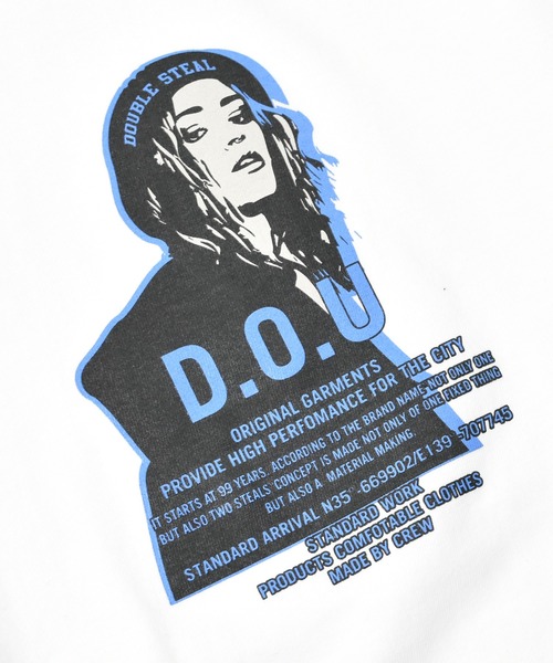 DOUBLE STEAL(ダブルスティール)の「BEANIE GIRL BULE長袖Tシャツ(Tシャツ/カットソー・メンズ・ホワイト/ブラック・M/L/XL)」の2枚目の写真