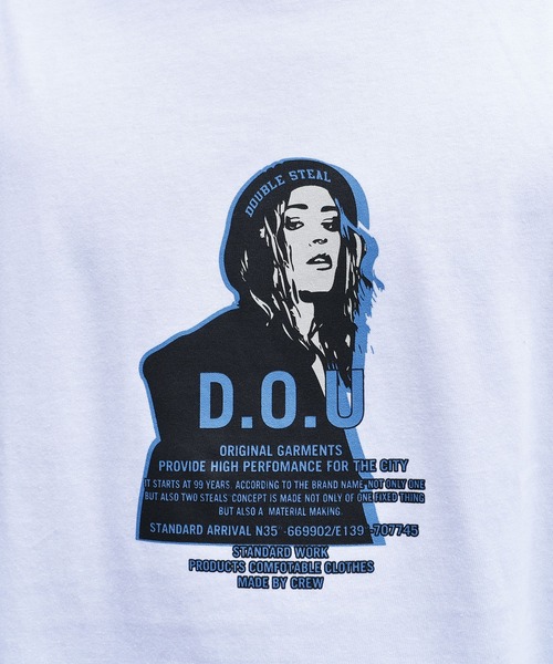 DOUBLE STEAL(ダブルスティール)の「BEANIE GIRL BULE長袖Tシャツ(Tシャツ/カットソー・メンズ・ホワイト/ブラック・M/L/XL)」の8枚目の写真