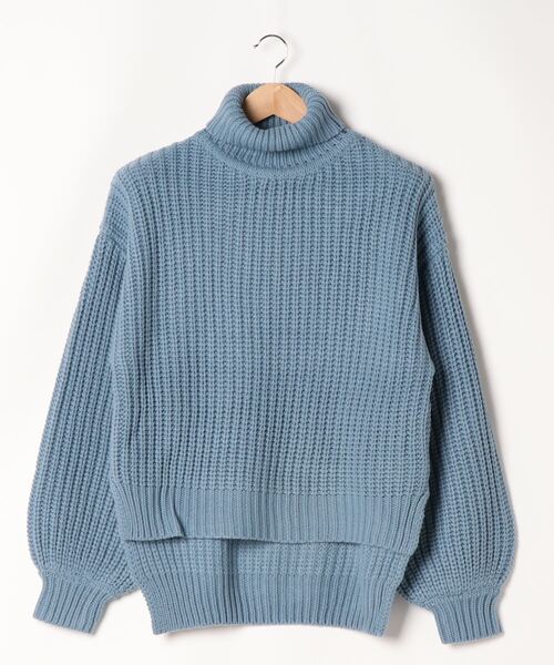 KOBE LETTUCE（コウベレタス）の「ローゲージタートルニットトップス（ニット/セーター・レディース・オフホワイト/グレー/ブルー系その他/ブラック/ライトピンク/カーキ・FREE）」の5枚目の写真