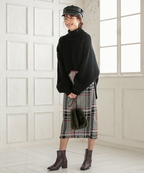 KOBE LETTUCE（コウベレタス）の「ローゲージタートルニットトップス（ニット/セーター・レディース・オフホワイト/グレー/ブルー系その他/ブラック/ライトピンク/カーキ・FREE）」の17枚目の写真