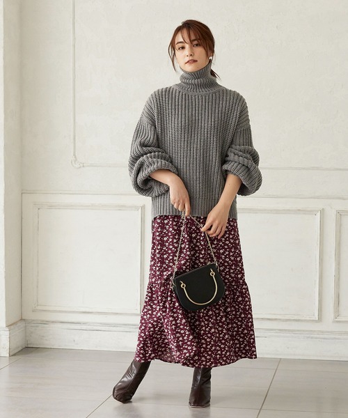 KOBE LETTUCE（コウベレタス）の「ローゲージタートルニットトップス（ニット/セーター・レディース・オフホワイト/グレー/ブルー系その他/ブラック/ライトピンク/カーキ・FREE）」の20枚目の写真