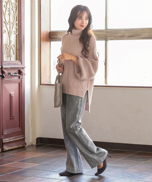 KOBE LETTUCE（コウベレタス）の「ローゲージタートルニットトップス（ニット/セーター・レディース・オフホワイト/グレー/ブルー系その他/ブラック/ライトピンク/カーキ・FREE）」の21枚目の写真