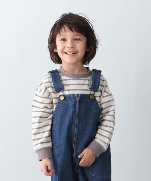 GLOBAL WORK(グローバルワーク)の「【キッズ】ヘビロッTEEボーダー/925297(Tシャツ/カットソー・キッズ・ホワイト/アイボリー/ブラック/ライトピンク・120cm/140cm/100cm/130cm/110cm/160cm/150cm)」の3枚目の写真