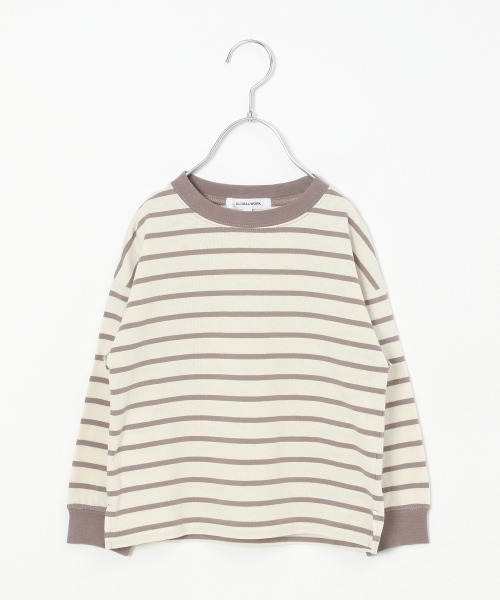 GLOBAL WORK(グローバルワーク)の「【キッズ】ヘビロッTEEボーダー/925297(Tシャツ/カットソー・キッズ・ホワイト/アイボリー/ブラック/ライトピンク・120cm/140cm/100cm/130cm/110cm/160cm/150cm)」の5枚目の写真