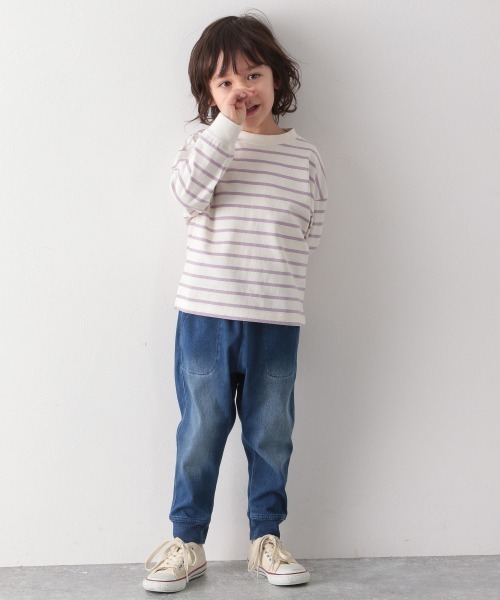 GLOBAL WORK(グローバルワーク)の「【キッズ】ヘビロッTEEボーダー/925297(Tシャツ/カットソー・キッズ・ホワイト/アイボリー/ブラック/ライトピンク・120cm/140cm/100cm/130cm/110cm/160cm/150cm)」の22枚目の写真