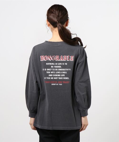 WEGO（ウィゴー）の「WEGO/ヴィンテージライクプリントロンＴ（Tシャツ/カットソー・レディース・カーキ/オフホワイト/ブラック系その他/スミクロ/グリーン系その他・FREE）」の9枚目の写真