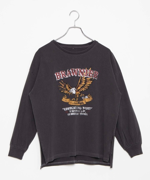 WEGO（ウィゴー）の「WEGO/ヴィンテージライクプリントロンＴ（Tシャツ/カットソー・レディース・カーキ/オフホワイト/ブラック系その他/スミクロ/グリーン系その他・FREE）」の11枚目の写真