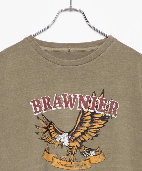 WEGO（ウィゴー）の「WEGO/ヴィンテージライクプリントロンＴ（Tシャツ/カットソー・レディース・カーキ/オフホワイト/ブラック系その他/スミクロ/グリーン系その他・FREE）」の16枚目の写真