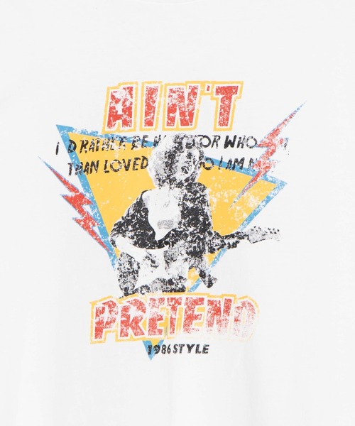 WEGO（ウィゴー）の「WEGO/ヴィンテージライクプリントロンＴ（Tシャツ/カットソー・レディース・カーキ/オフホワイト/ブラック系その他/スミクロ/グリーン系その他・FREE）」の19枚目の写真