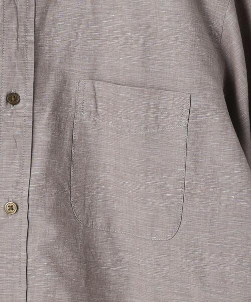 green label relaxing（グリーンレーベルリラクシング）の「CSM イージーリネン バンドカラー 長袖 シャツ（シャツ/ブラウス・メンズ・パープル/ダークグリーン/モカ・S/L/M/XL）」の16枚目の写真