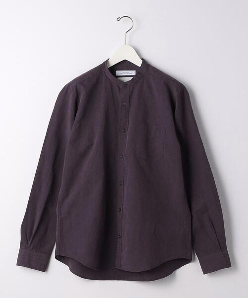 green label relaxing（グリーンレーベルリラクシング）の「CSM イージーリネン バンドカラー 長袖 シャツ（シャツ/ブラウス・メンズ・パープル/ダークグリーン/モカ・S/L/M/XL）」の20枚目の写真