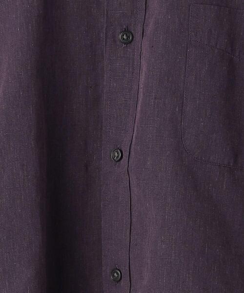 green label relaxing（グリーンレーベルリラクシング）の「CSM イージーリネン バンドカラー 長袖 シャツ（シャツ/ブラウス・メンズ・パープル/ダークグリーン/モカ・S/L/M/XL）」の21枚目の写真