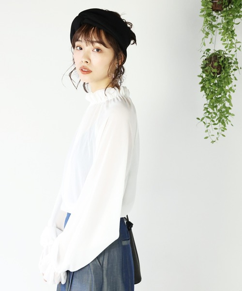 ARCANUM DESIGN(アルカナムデザイン)の「ARL フリルカラーチュニックブラウス(シャツ/ブラウス・レディース・ホワイト/ブラック/ベージュ・FREE)」の6枚目の写真