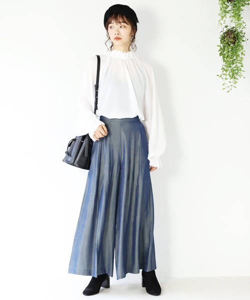 ARCANUM DESIGN(アルカナムデザイン)の「ARL フリルカラーチュニックブラウス(シャツ/ブラウス・レディース・ホワイト/ブラック/ベージュ・FREE)」の5枚目の写真