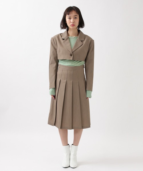 ROCKET x LUNCH（ロケットアンドランチ）の「ROCKET×LUNCH／テーラーショートジャケット 2932523（テーラードジャケット・レディース・チャコール/ライトブラウン/ブラック・SMALL）」の5枚目の写真