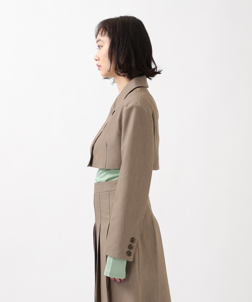 ROCKET x LUNCH（ロケットアンドランチ）の「ROCKET×LUNCH／テーラーショートジャケット 2932523（テーラードジャケット・レディース・チャコール/ライトブラウン/ブラック・SMALL）」の18枚目の写真