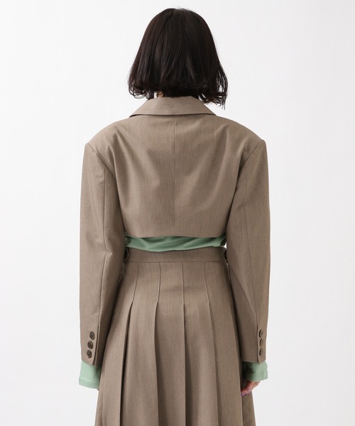 ROCKET x LUNCH（ロケットアンドランチ）の「ROCKET×LUNCH／テーラーショートジャケット 2932523（テーラードジャケット・レディース・チャコール/ライトブラウン/ブラック・SMALL）」の21枚目の写真