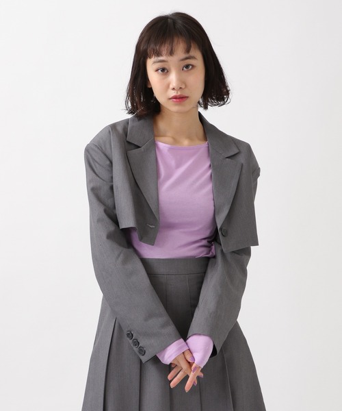 ROCKET x LUNCH（ロケットアンドランチ）の「ROCKET×LUNCH／テーラーショートジャケット 2932523（テーラードジャケット・レディース・チャコール/ライトブラウン/ブラック・SMALL）」の14枚目の写真