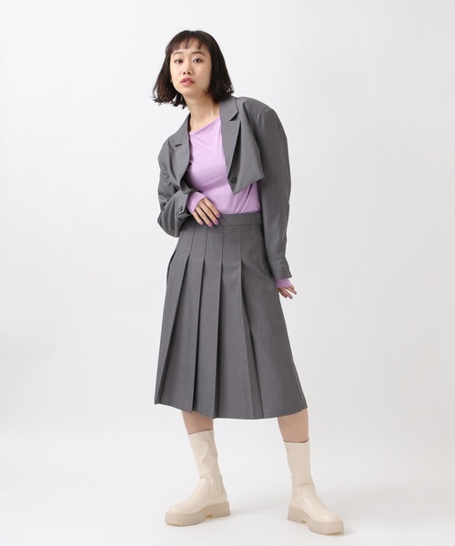 ROCKET x LUNCH（ロケットアンドランチ）の「ROCKET×LUNCH／テーラーショートジャケット 2932523（テーラードジャケット・レディース・チャコール/ライトブラウン/ブラック・SMALL）」の10枚目の写真