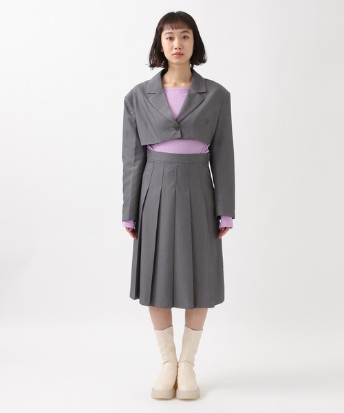 ROCKET x LUNCH（ロケットアンドランチ）の「ROCKET×LUNCH／テーラーショートジャケット 2932523（テーラードジャケット・レディース・チャコール/ライトブラウン/ブラック・SMALL）」の4枚目の写真