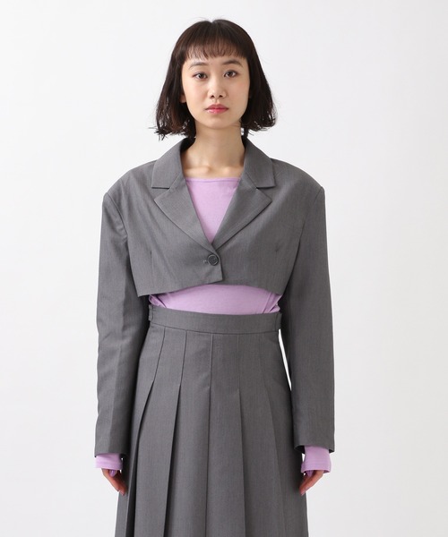 ROCKET x LUNCH（ロケットアンドランチ）の「ROCKET×LUNCH／テーラーショートジャケット 2932523（テーラードジャケット・レディース・チャコール/ライトブラウン/ブラック・SMALL）」の7枚目の写真