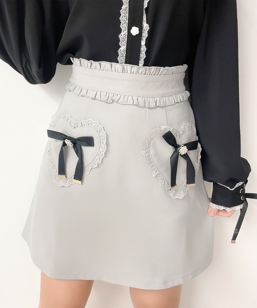 ROJITA（ロジータ）の「ハートポケット台形スカート（スカート・レディース・ブラック/グレー/ピンク・FREE）」の2枚目の写真