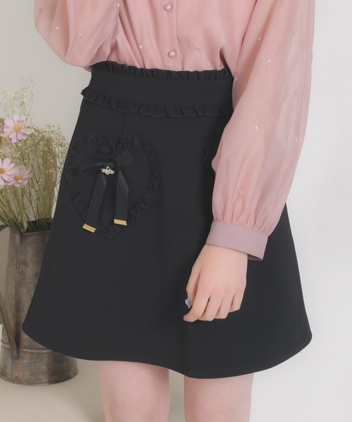 ROJITA（ロジータ）の「ハートポケット台形スカート（スカート・レディース・ブラック/グレー/ピンク・FREE）」の4枚目の写真