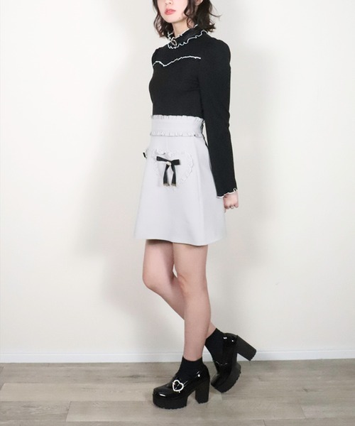 ROJITA（ロジータ）の「ハートポケット台形スカート（スカート・レディース・ブラック/グレー/ピンク・FREE）」の5枚目の写真